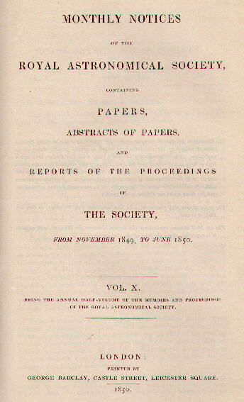 [MNRAS. Frontespizio]