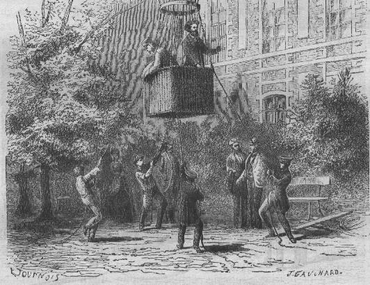 [Preparativi per 
l'ascensione in pallone]