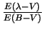 $\frac{E(\lambda-V)}{E(B-V)}$