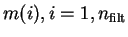$m(i),i=1,n_{\rm filt}$