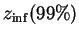 $z_{\rm inf}(99\%)$