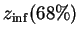 $z_{\rm inf}(68\%)$