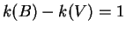 $k(B)-k(V)=1$